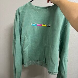 Green Sweatshirt David Dobrik Logo